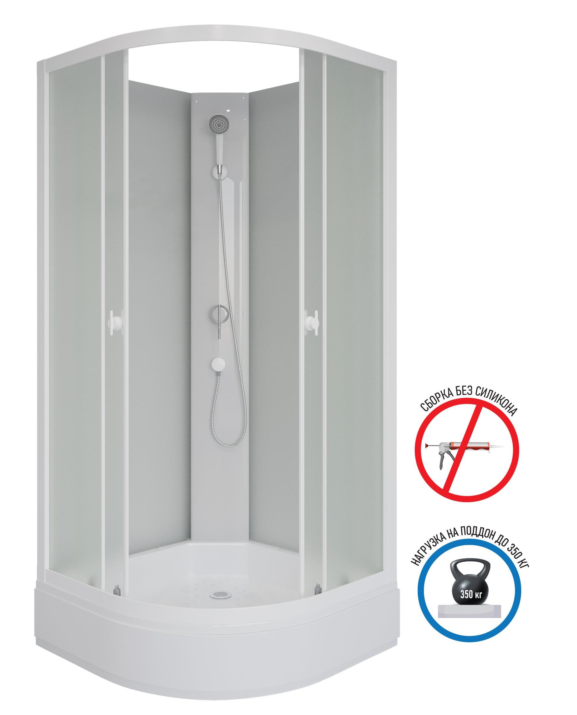 Душевая кабина Niagara Promo P100/26/MT/BK 100x100 стекло матовое, без крыши и г/м