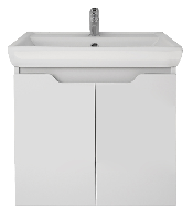Тумба с раковиной Dreja Q 55 см с дверцами, белый