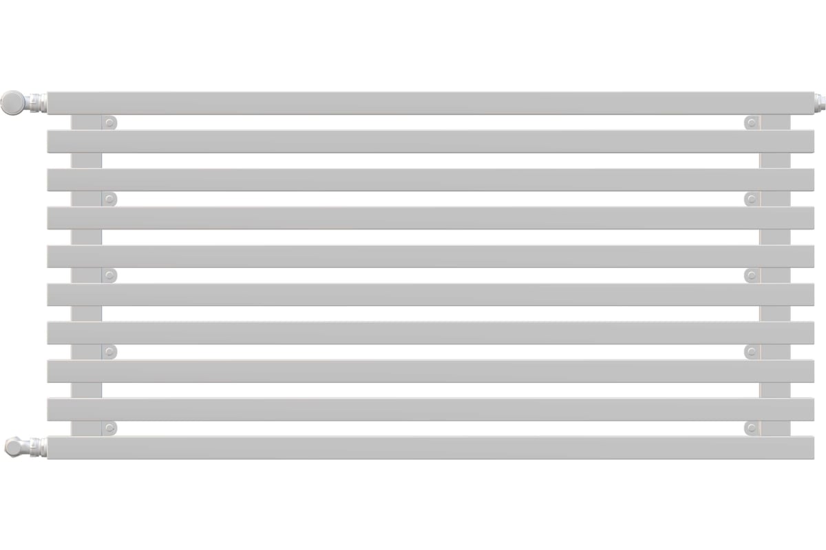 Трубчатый радиатор с прямоугольным профилем GUARDO 60x30 RETTA 6P 280x800 мм, 6 секций, боковое подключение, белый матовый 6P-0800-06 BK-GOR R9016(M)