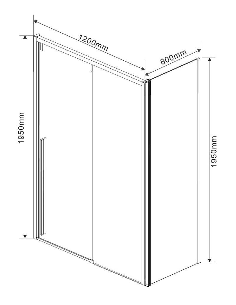 Душевой уголок Vincea Lugano VSR-1L8012CLB-1 120x80 черный, прозрачный