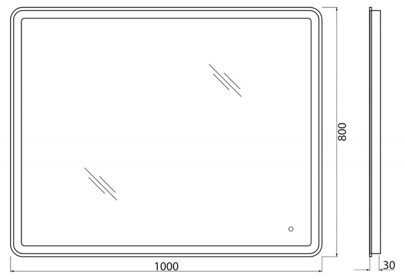 Зеркало BelBagno SPC-MAR-1000-800-LED-TCH-WARM 100x80 см с подогревом