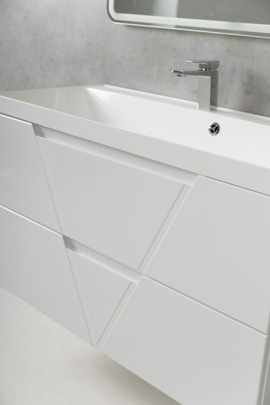 Тумба с раковиной BelBagno Vittoria 100 см Bianco Lucido (пленка)