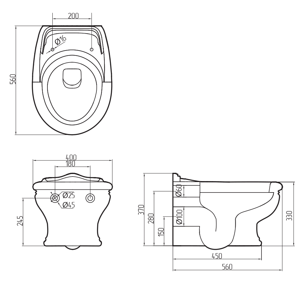 Подвесной унитаз Migliore Milady ML.MLD-25.740.D3.BR декор винтаж