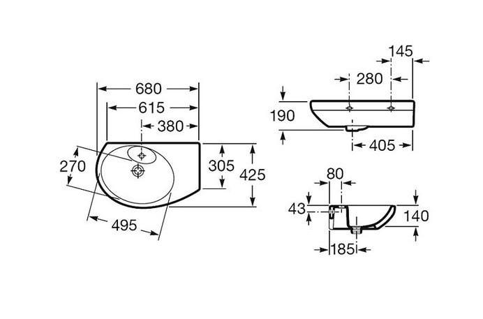 Раковина Roca Dama Senso Compacto 68 R