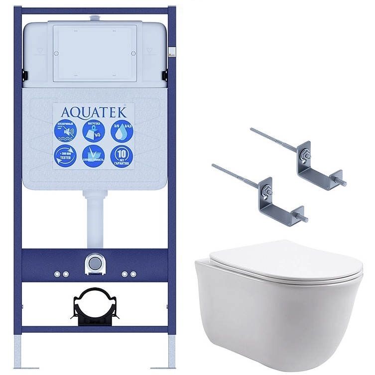 Подвесной унитаз SET Aquatek Классик 3в1 с инсталляцией