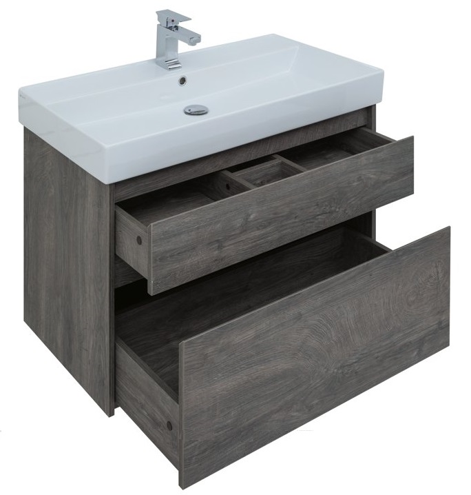 Тумба с раковиной Aquanet Nova Lite 90 см, 2 ящика