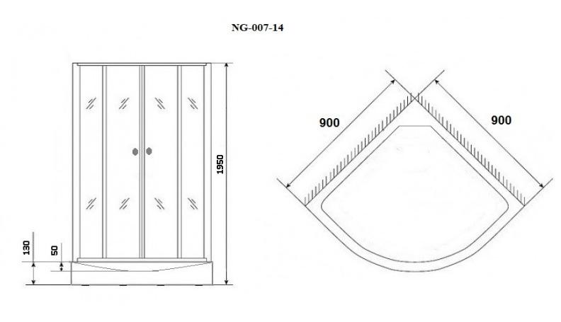 Душевой уголок Niagara Eco NG-007-14 90x90 стекло матовое