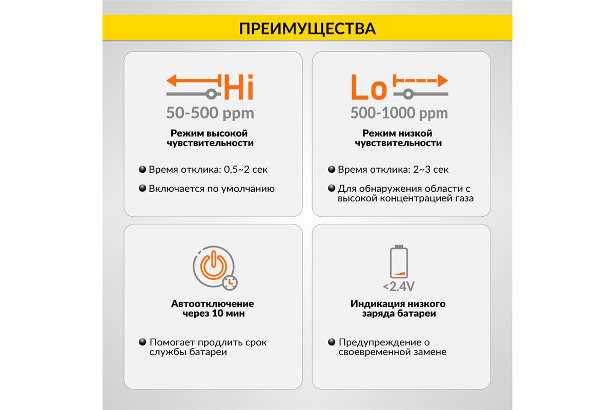 Цифровой портативный детектор утечки взрывоопасных газов iCartool 0-1000 ppm IC-M101