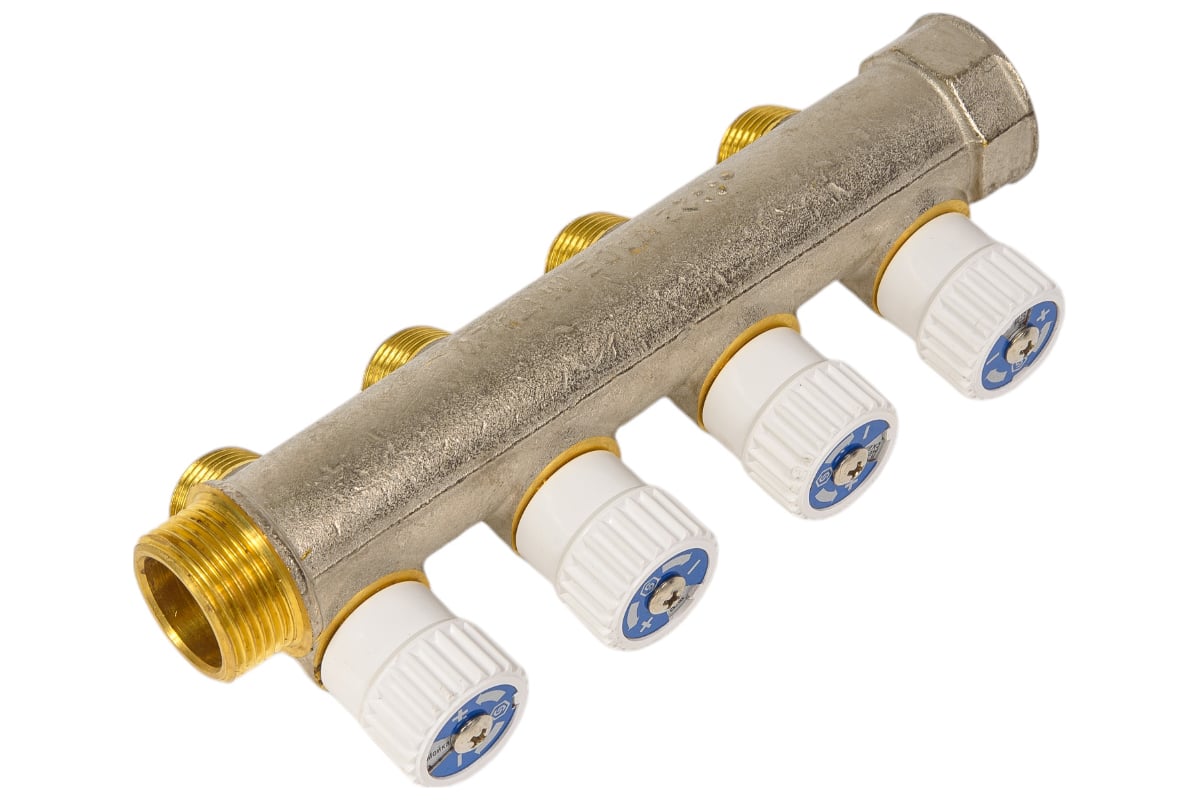 Распределительный коллектор STOUT 3/4, 4 отвода 1/2 SMB 6851 341204 RG008SFVPM6IB3