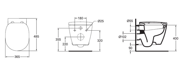 Подвесной унитаз Ideal Standard Connect Space E804601