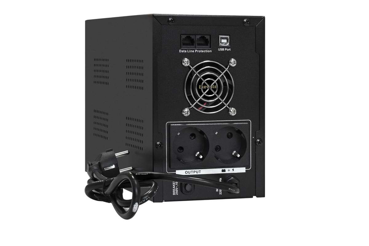 Источник бесперебойного питания Exegate SpecialPro UNB-2200.LED.AVR.2SH.RJ.USB 2200VA/1300W, 2Sch, RJ45/11, USB, металлический корпус, Black 292613