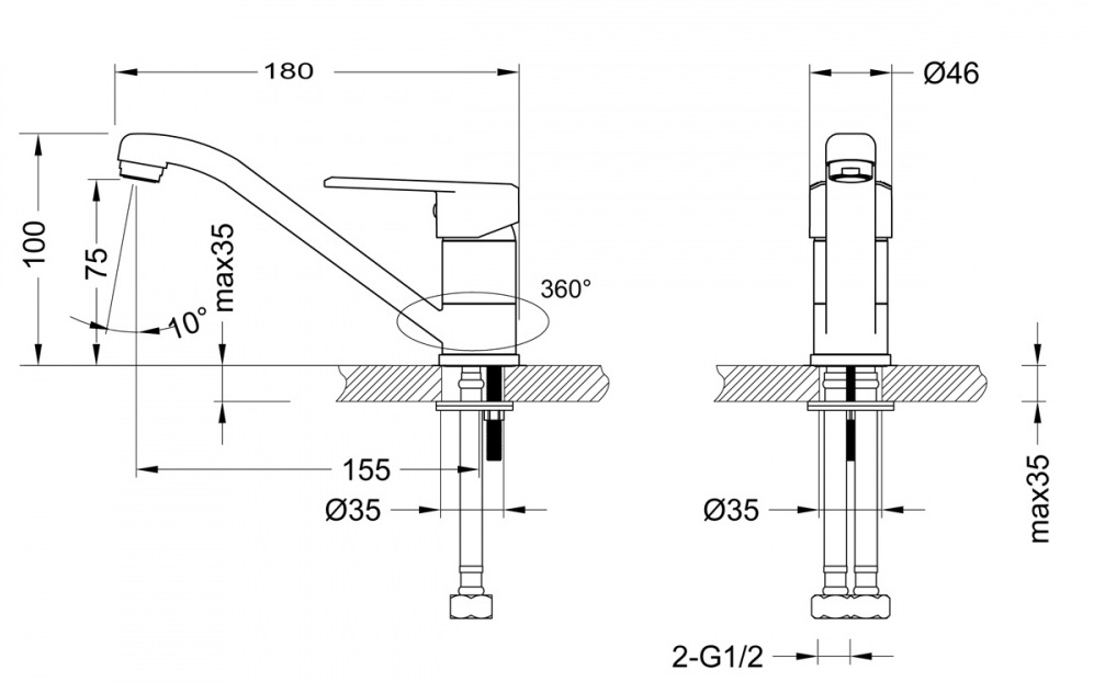 Смеситель для раковины Lemark Point LM0307C