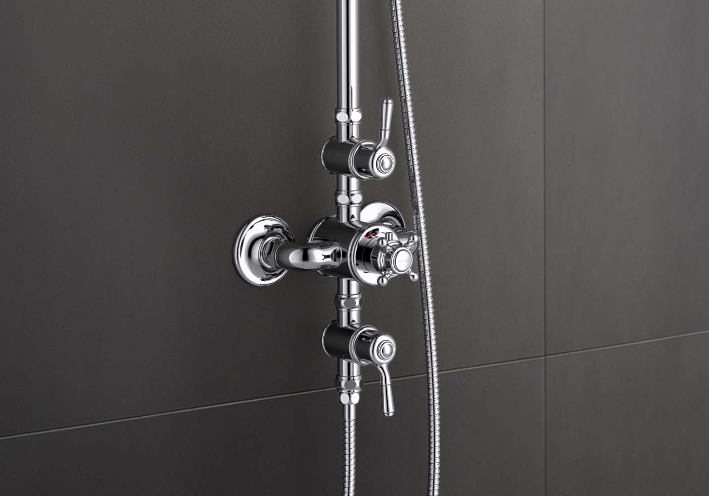 Душевая стойка Aquatek Классик AQ2563CR термостат, хром