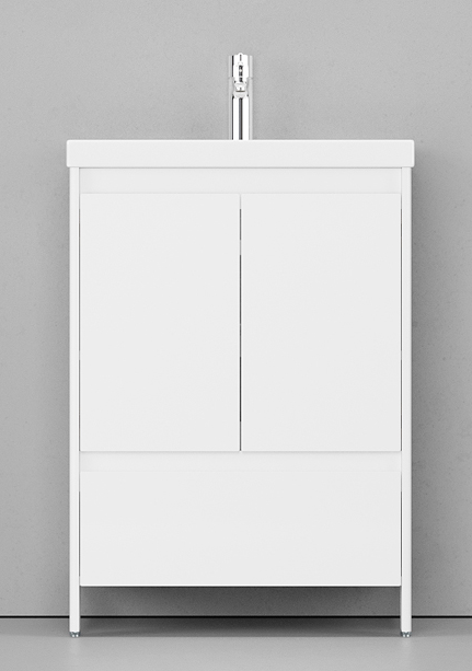Мебель для ванной Velvex Klaufs 60 см напольная, 1 ящик, белый глянец