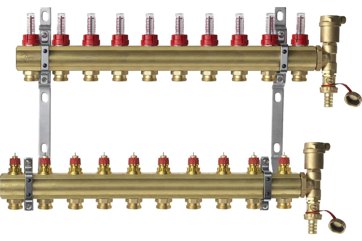Комплект коллекторов Danfoss FHF-10F set 10 контуров 088U0730