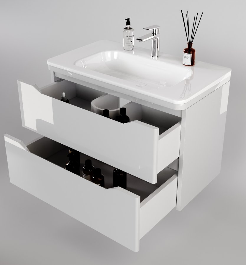 Тумба с раковиной Style Line Марелла Люкс Plus 80 см подвесная