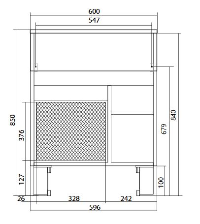 Тумба с раковиной 1MarKa Mira 60 см напольная