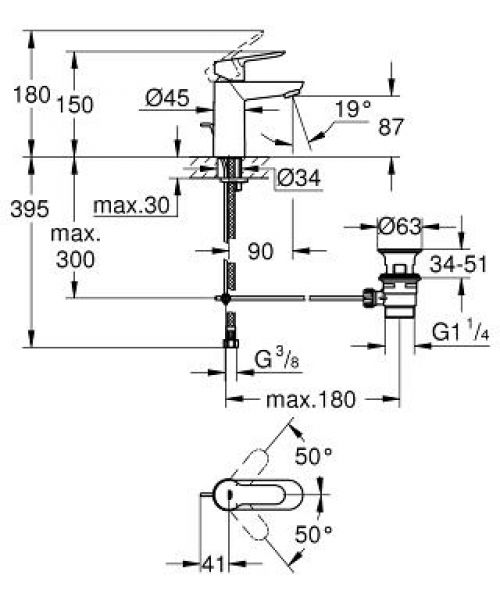 Смеситель для раковины Grohe BauEdge 23328000