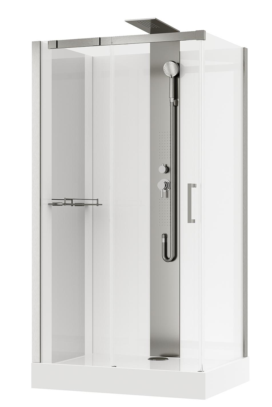 Душевая кабина Black&White Galaxy G8708N 110x80 брашированный никель