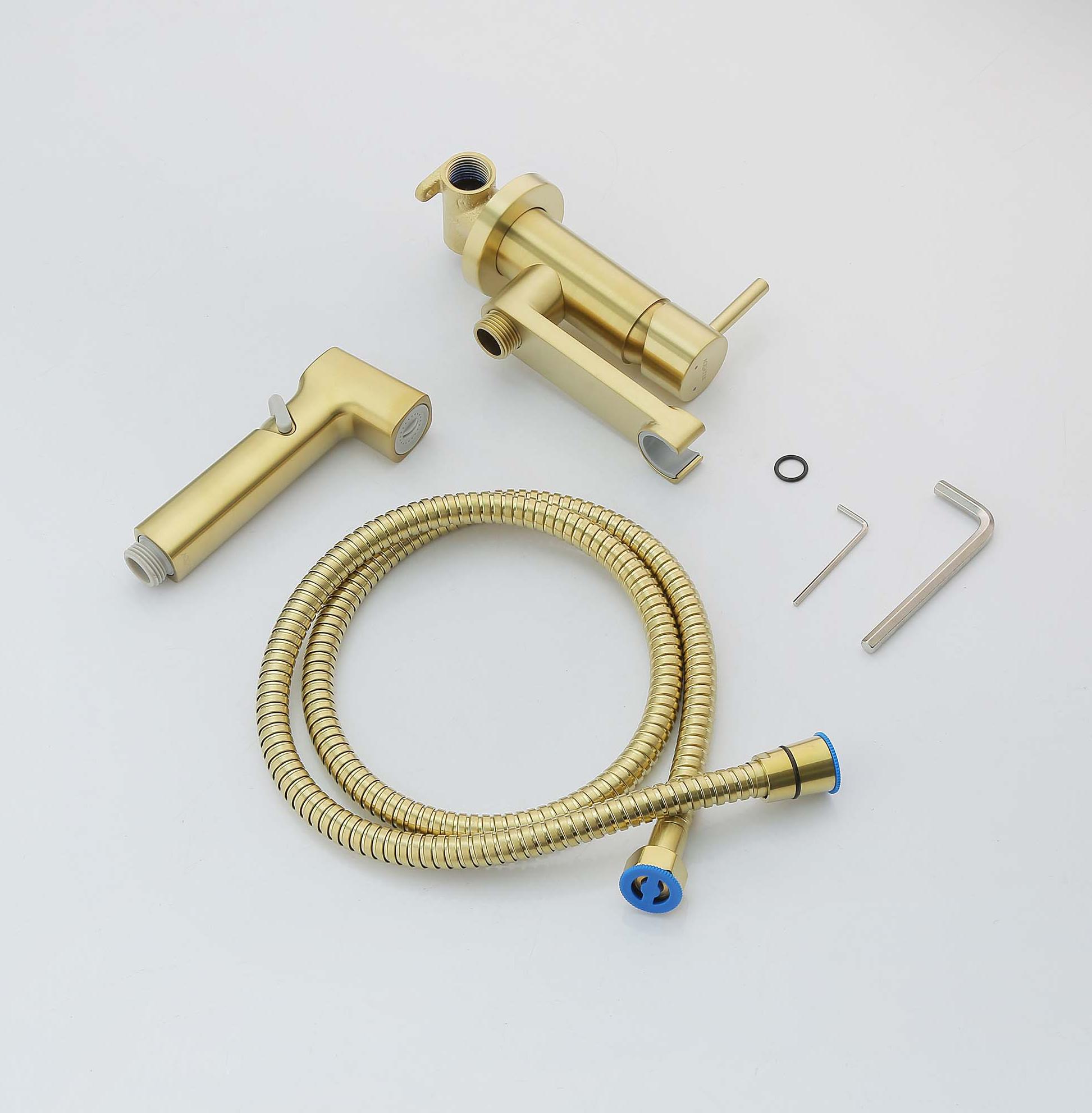 Смеситель Aquatek Ника AQ1819BG с гигиеническим душем, шлифованное золото Смеситель Aquatek Ника AQ1819BG с гигиеническим душем, шлифованное золото