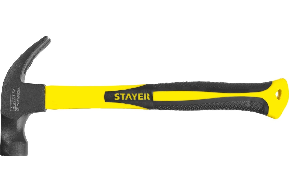 Молоток-гвоздодер с магнитом и фибергласовой рукояткой 450г Stayer PROFESSIONAL 2027-450