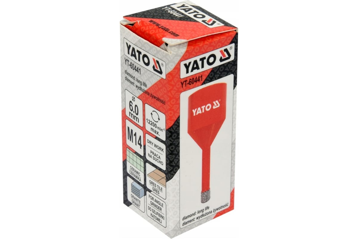 Коронка алмазная 6 мм, М14 Yato YT-60441