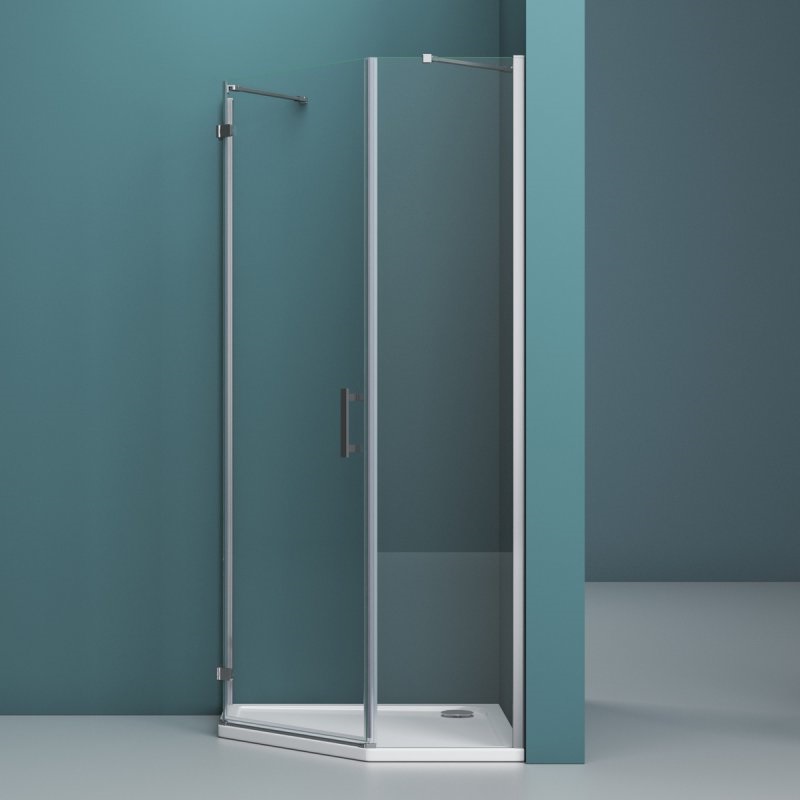 Душевой уголок BelBagno KRAFT-P-1-100-C-Cr-L 100x100 прозрачный, хром, левый