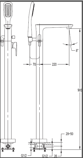 Напольный смеситель Cezares Tesoro TESORO-F-VDP-01 хром