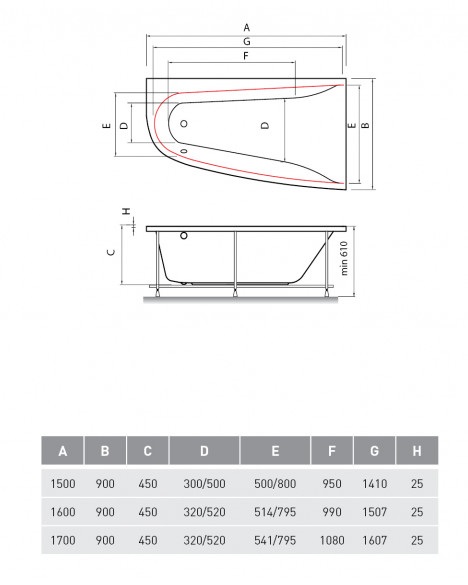 Акриловая ванна Vayer Boomerang 150x90 L/R