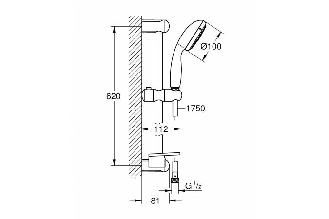 Душевой гарнитур Grohe Tempesta New 27927001