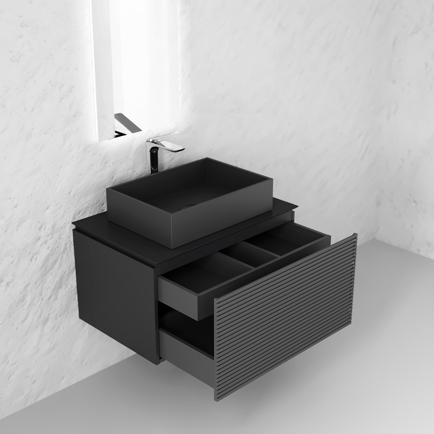 Мебель для ванной Jorno Stone 80 см антрацит