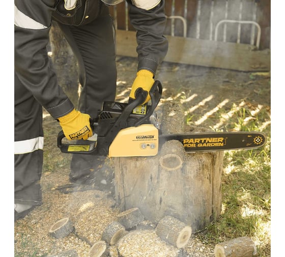 Бензопила Partner For Garden GS-180 / GS-180 P (бензиновая 1.5 л.с, мощность 2 кВт, объем двигателя 49,3 см3 , длина шины 16" - 40 см) ШК 5581