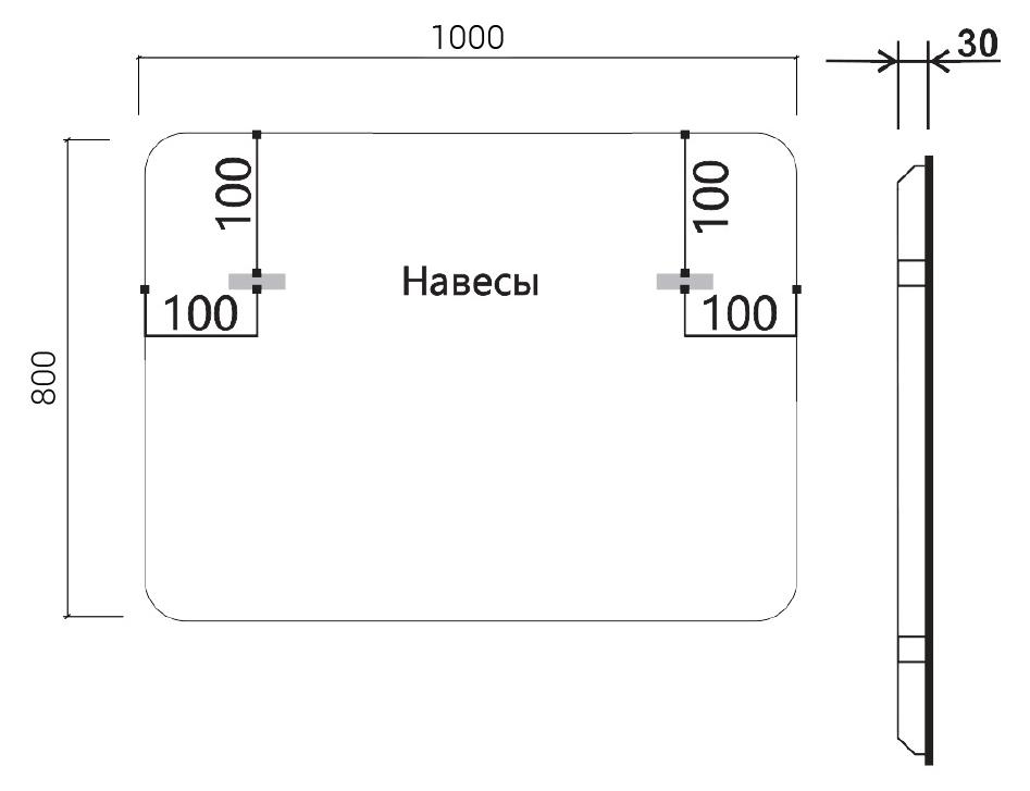 Зеркало Vincea VLM-3VC100 100x80 см, сенсорный выключатель и диммер