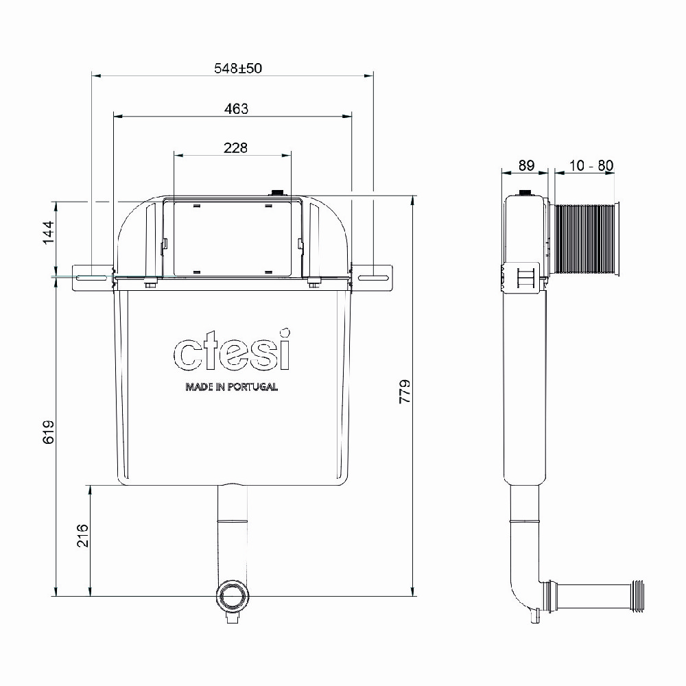 Смывной бачок скрытого монтажа Ctesi Simple BK0200200