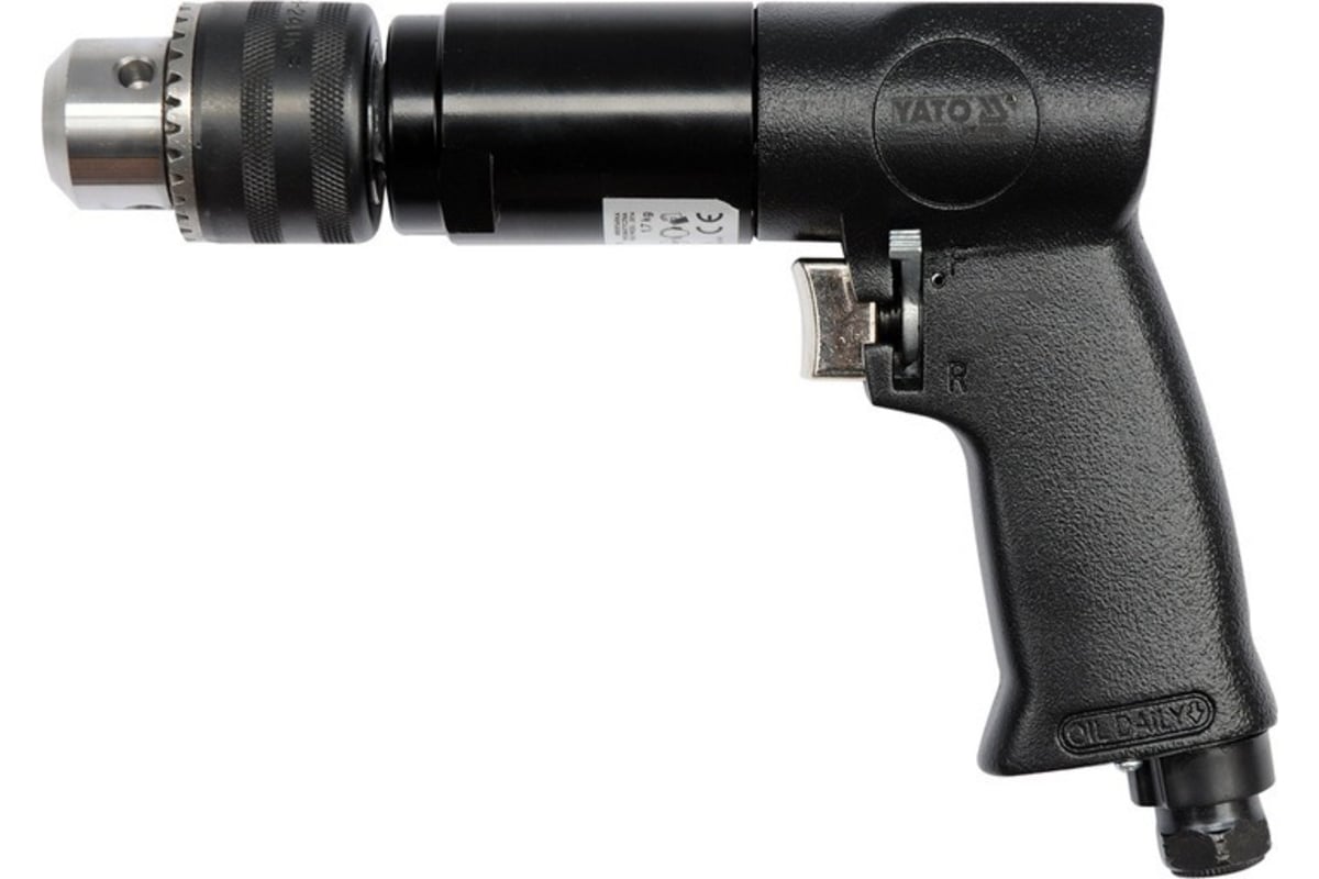 Пневматическая дрель Yato 10 мм, 1/4", с реверсом YT-09702