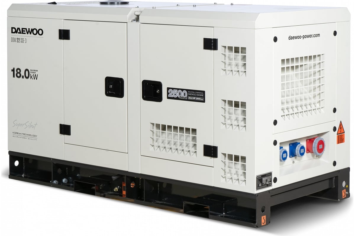 Дизельный генератор Daewoo с водяной системой охлаждения DDW 22 SSE-3