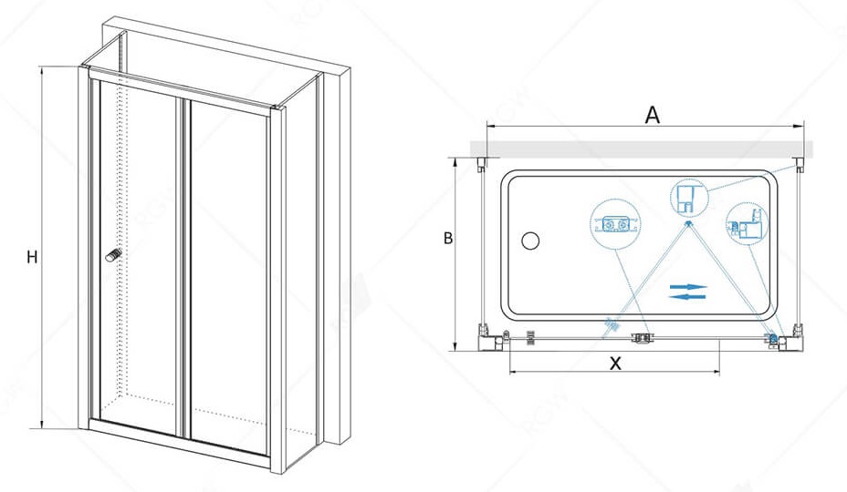 Душевой уголок RGW Classic CL-31P 80x80, прозрачное