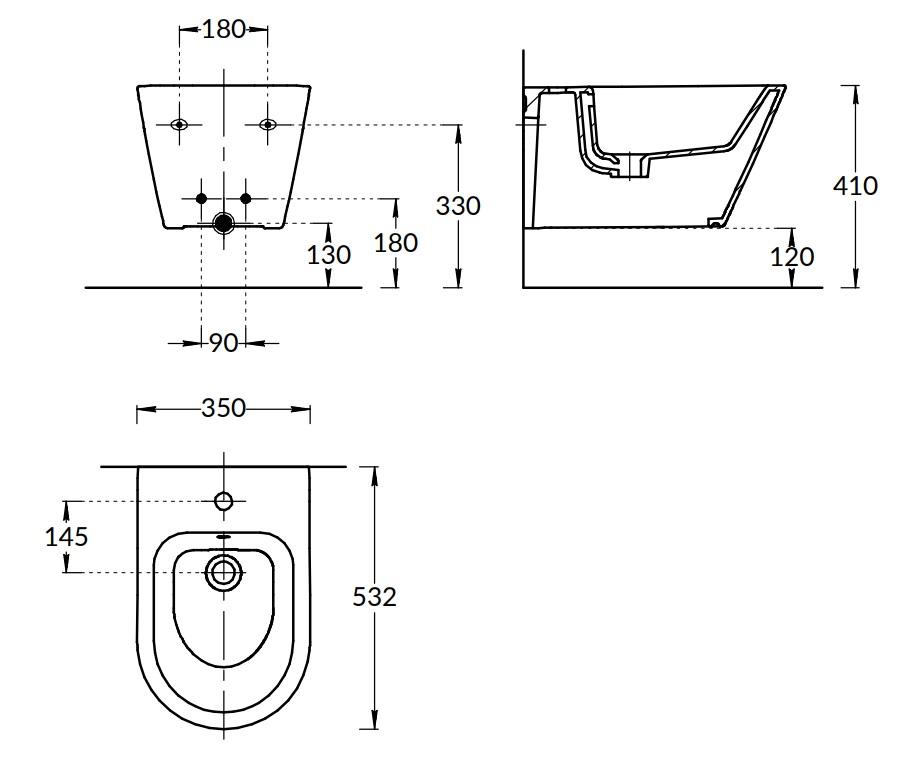 Подвесное биде Kerama Marazzi Plaza Modern PLM.bidet.02 белый