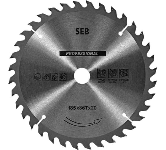 Диск пильный по дереву 185х20/16 мм, 36 зубьев TORGWIN S73800