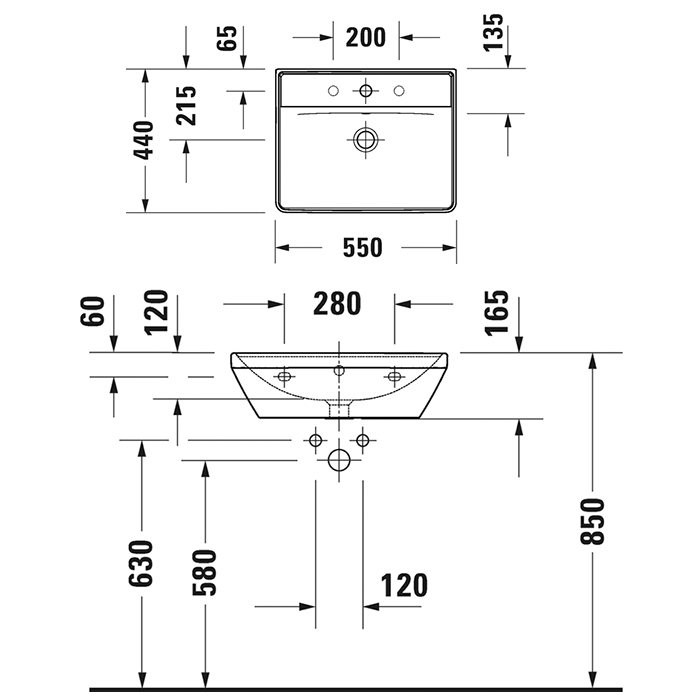 Раковина Duravit D-Neo 236655 55 см