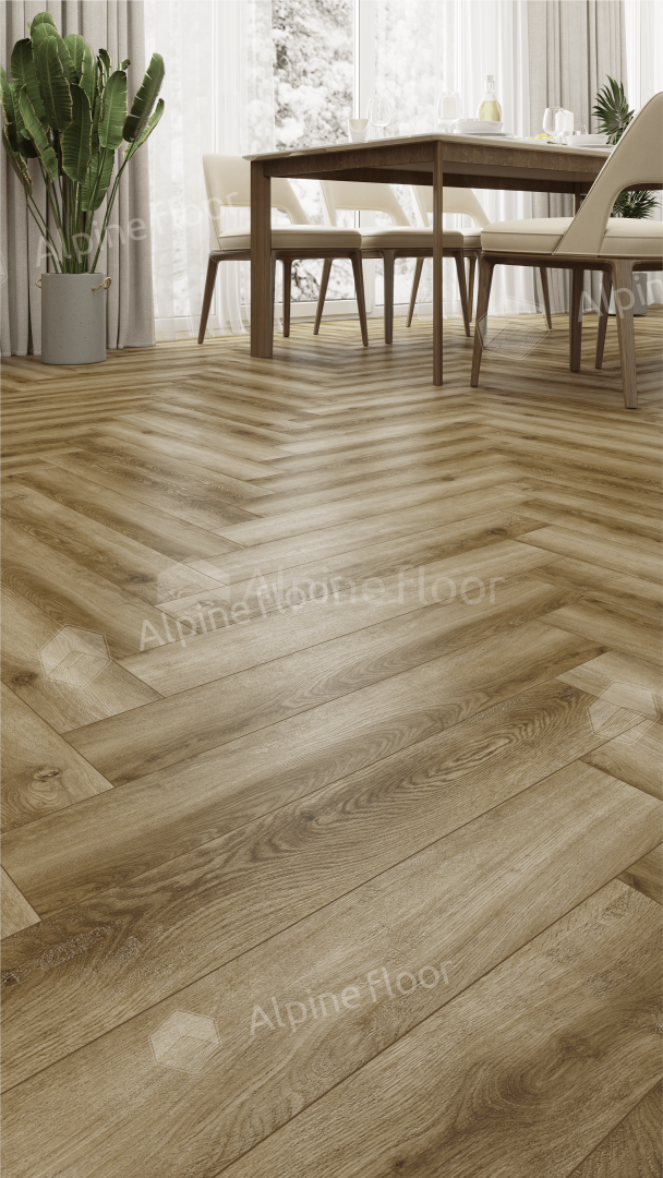 Ламинат Alpine Floor Herringbone Дуб Марсель 606x101x8 мм, LF102-9A