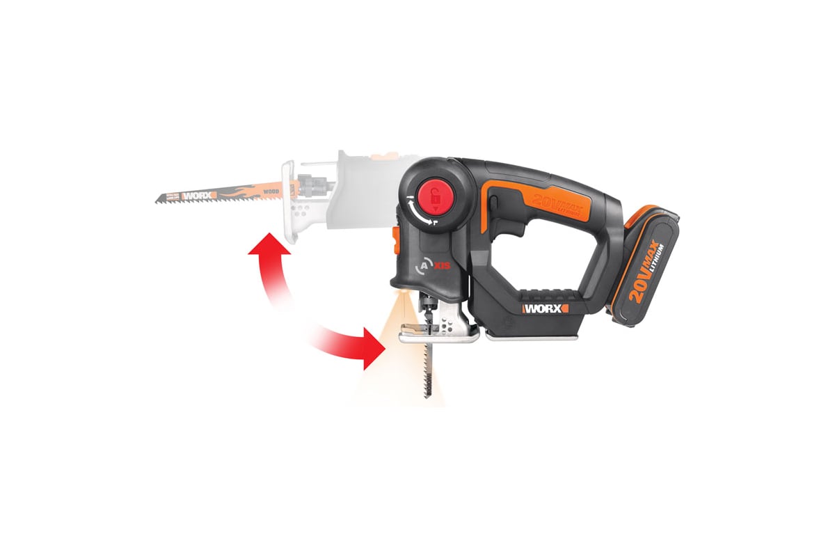 Аккумуляторный-лобзик/сабельная пила Worx Axis WX550.1
