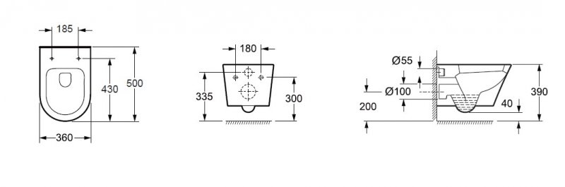 Подвесной унитаз BelBagno Tre BB8001CHR/SC безободковый, с микролифтом