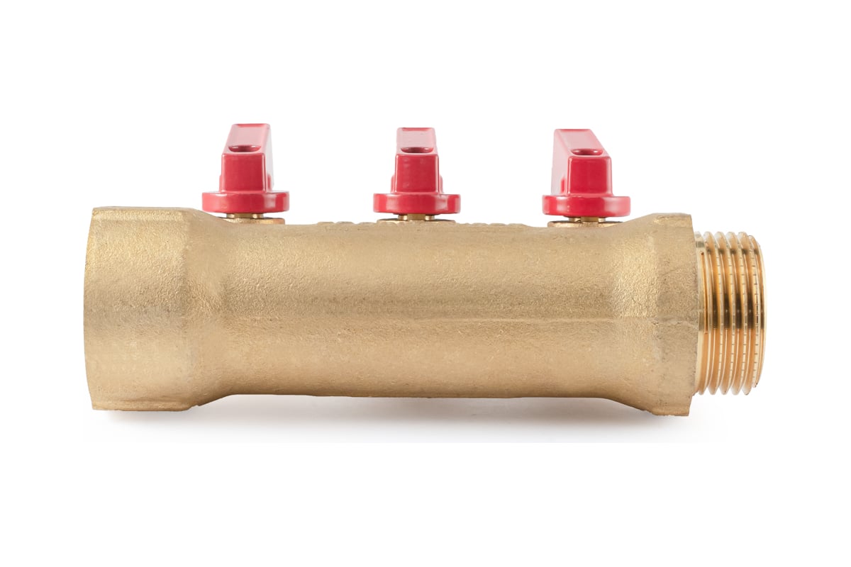 Коллектор с шаровыми кранами PROFACTOR в/н 1" х 3 вых 1/2"нар PF MV 265.3