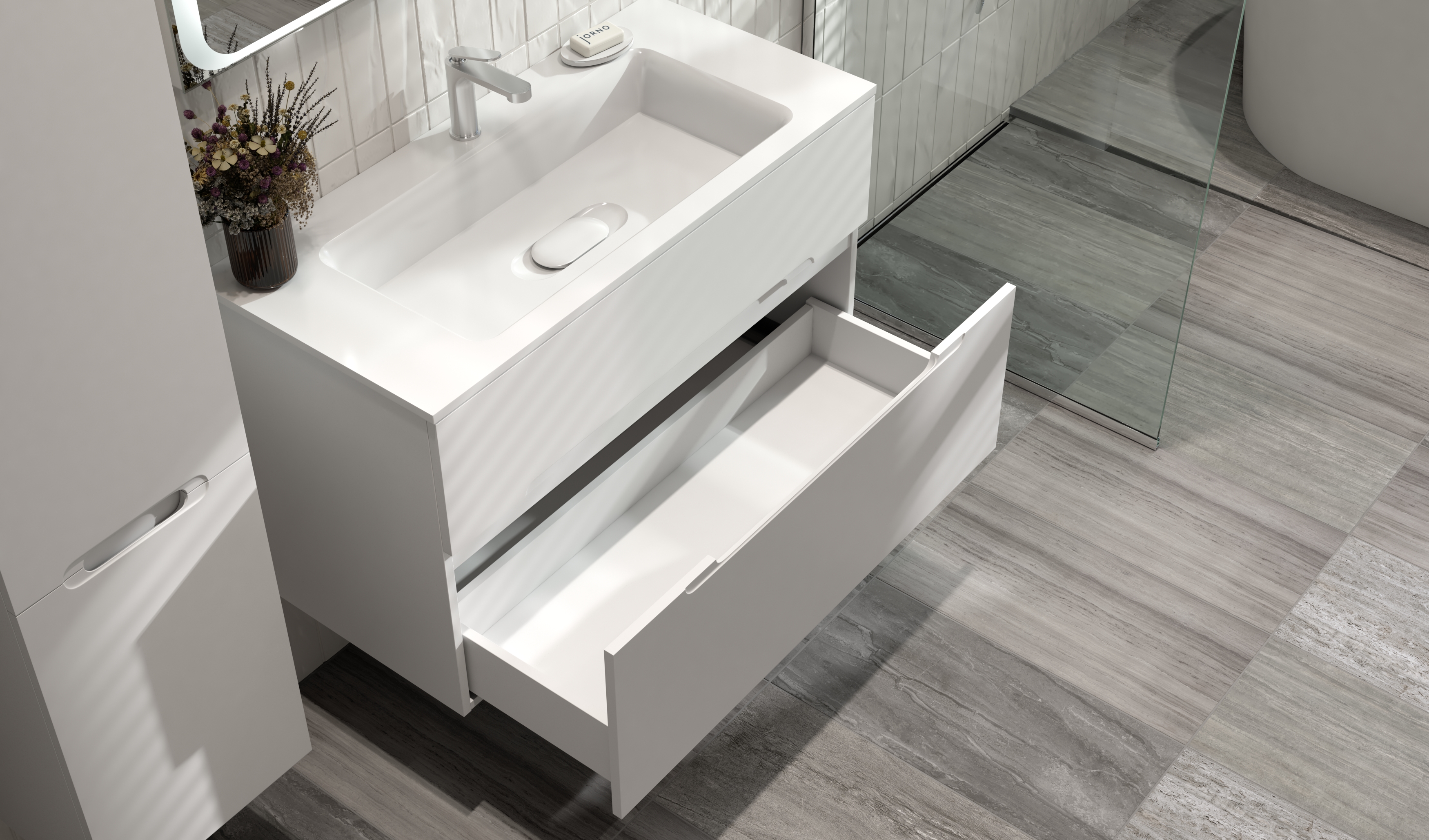 Мебель для ванной Jorno Modul 100 см, белый
