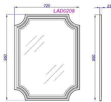 Зеркало Aqwella 5 stars LaDonna 72 см черный матовый LAD0207BLK