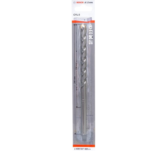 Сверло по бетону Silver Percussion (10х150х200 мм) Bosch 2.608.597.683