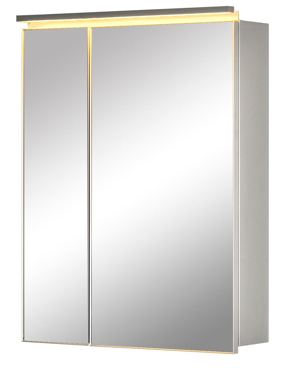 Зеркальный шкаф De Aqua Алюминиум 80 см, с подсветкой, серебро