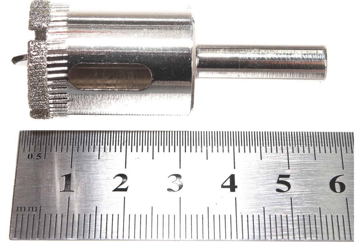 Коронка с центрирующим сверлом по стеклу и керамике (22х55 мм) Vertextools 336-22-55