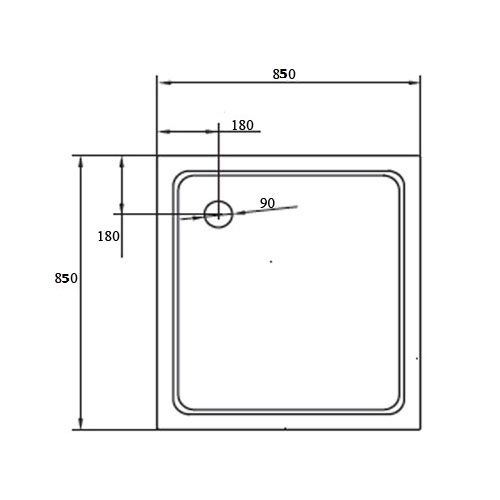 Поддон для душа Cezares TRAY-A-A-85-15-W 85x85 акриловый